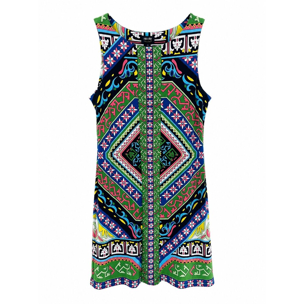 Women's Nicole by Nicole Miller Sleeveless Geometric Print Shift Dress Size S